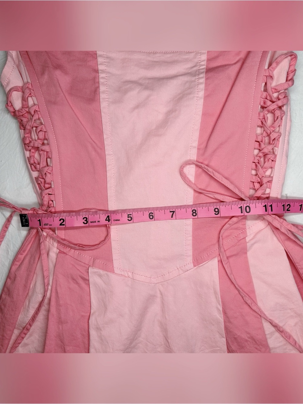 Sugar Thrillz Pink Striped Tie Shoulder Mini Dress - Picture 4 of 7